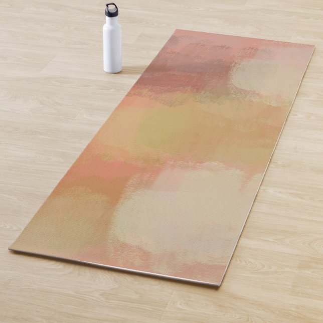 Tapis De Yoga Coral Pastel Abstrait Chic (En situation)