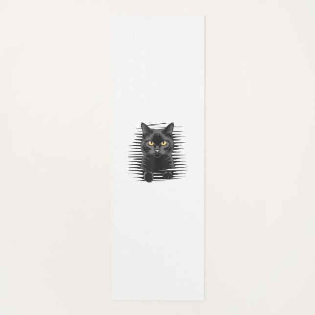 Tapis De Yoga Costume d'Halloween Chat Noir Chat Kitty Éffrayant (Devant)