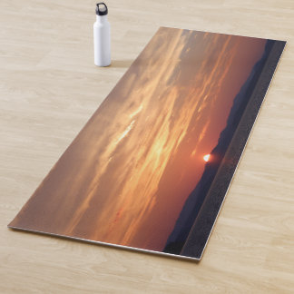 Tapis De Yoga Coucher de soleil orange violet Lakeview - Yoga Ma