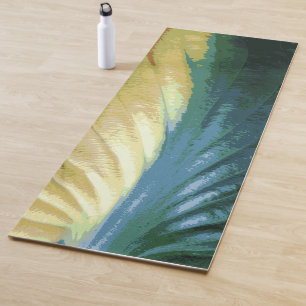Tapis De Yoga Couleur Brown jaune vert, couleur feuille couleur 