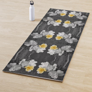 Tapis De Yoga Couleur partielle du cluster rose jaune Abstrait