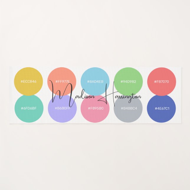 Tapis De Yoga Couleurs avec codes hexadécimaux Concepteur de nom (Devant (Horizontal))