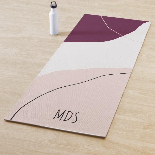 Tapis De Yoga Couleurs de pastel géométrique minimes et abstrait (En situation)