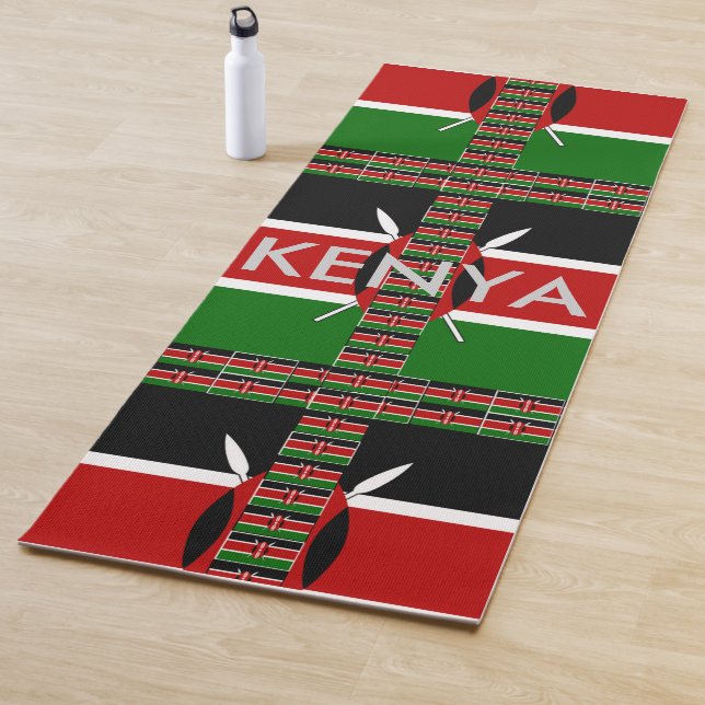 Tapis De Yoga Couleurs spéciales du drapeau national kenyan (En situation)