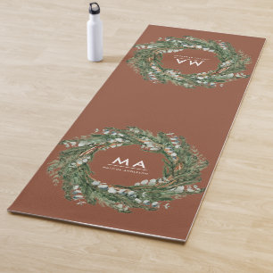 Tapis De Yoga Courbe botanique eucalyptus élégant et moderne