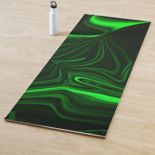 Tapis De Yoga Courbes et plis verts surlignés sur arrière - plan