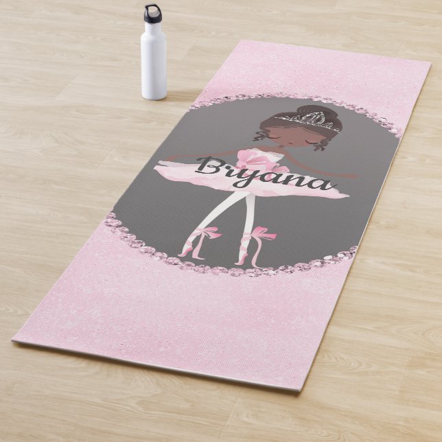 Tapis De Yoga Couture rose et gris Ballerina ethnique Personnali (En situation)