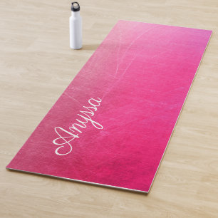 Tapis De Yoga Cracket rose personnalisé Nom dégradé Yoga Mat
