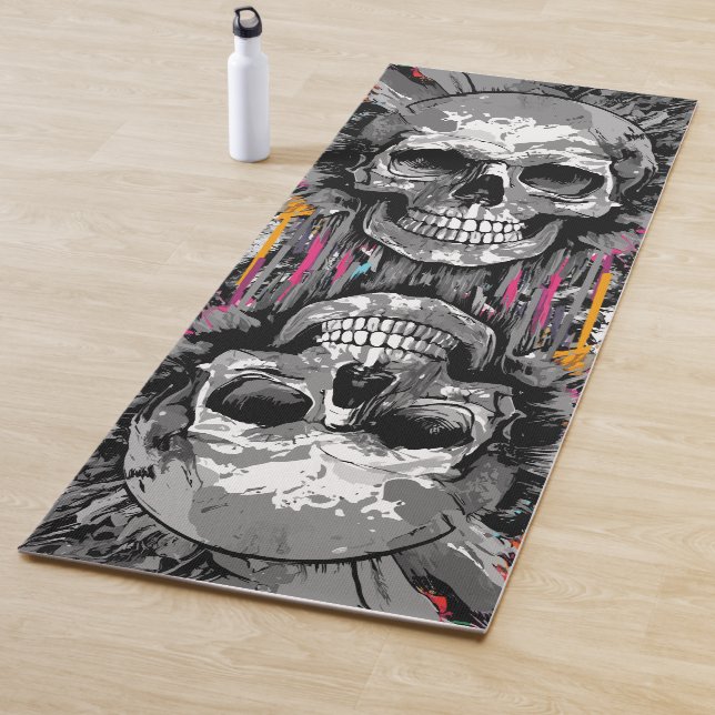 Tapis De Yoga Crâne et os Yoga Mat - Crâne Yoga Mat (En situation)