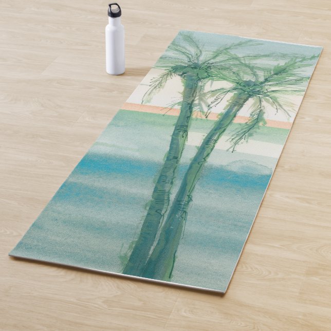 Tapis De Yoga Crépuscule paisible tropical (En situation)