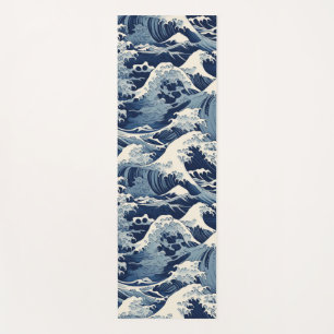Tapis De Yoga Crêtes éphémères : Les vagues d'Hokusai réimaginée