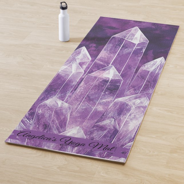 Tapis De Yoga Cristaux de quartz clair Peint Design personnalisé (En situation)