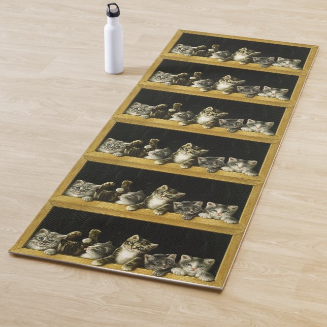 TAPIS DE YOGA CUITES CAT CUTE CUTES MATS YOGA RÉVERSIBLES (En situation)