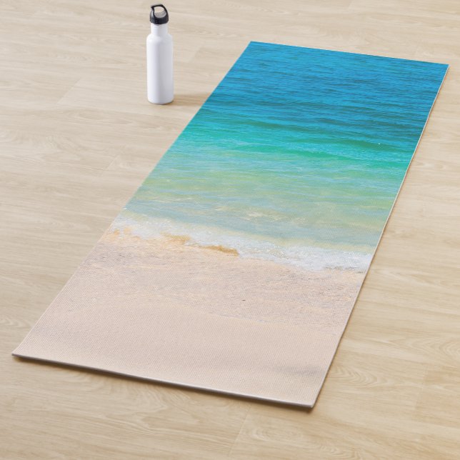 Tapis De Yoga Custom Beach Sea Waves Seaside Sand Modèle (En situation)