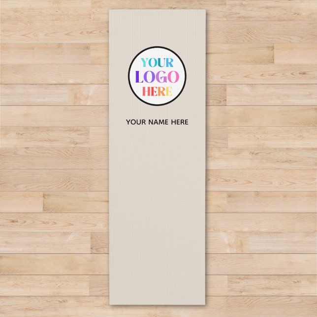 Tapis De Yoga Custom Beige Business Logo Name (Créateur téléchargé)