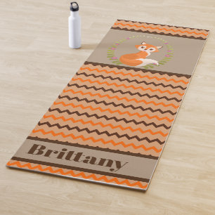 Tapis De Yoga Cute Fox ajouter nom yoga mat