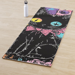 Tapis De Yoga Cute Kawaii Pastel Goth Chat Déplaisant