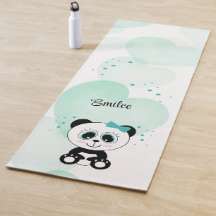 Tapis De Yoga Cute Panda (Vert Menthe)