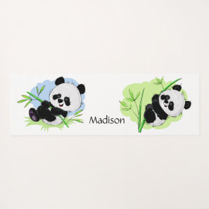 Tapis De Yoga Cute Pandas texte personnalisé et mat de yoga coul