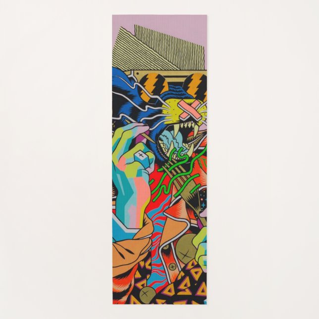 Tapis De Yoga cyberpunk, anime, manga, acide, cyber, art, (Devant)