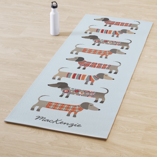 Tapis De Yoga Dachshund Sausage Chien Personnalisé (En situation)