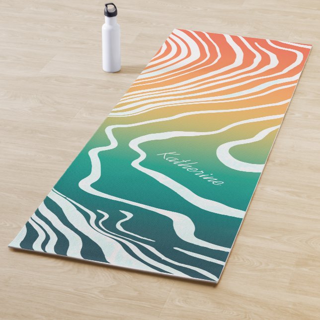 Tapis De Yoga Dégradé rétrograde marbré Abstrait personnalisé (En situation)