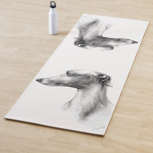 Tapis De Yoga Dessin de portrait de chien de Greyhound Whippet i