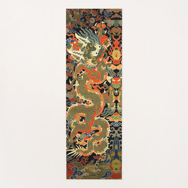 Tapis De Yoga Dragon asiatique chinois Art coloré (Devant)