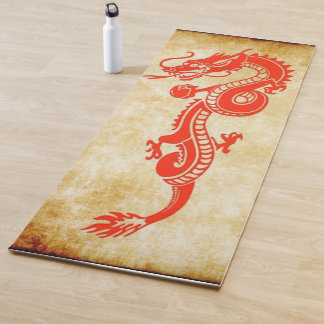 Tapis De Yoga dragon chinois rouge