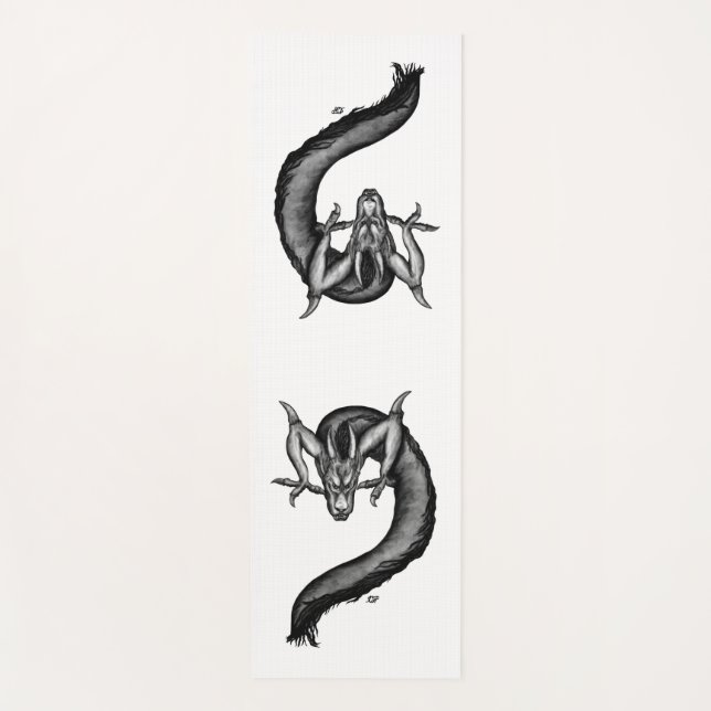 Tapis De Yoga Dragon en style tatouage (Devant)