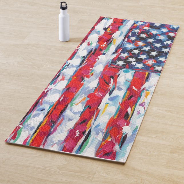 Tapis De Yoga Drapeau américain (En situation)
