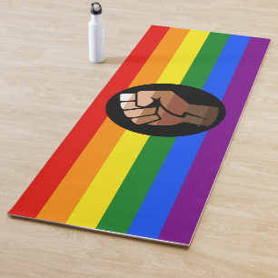 Tapis De Yoga Drapeau de couleur des personnes queer de Slippery