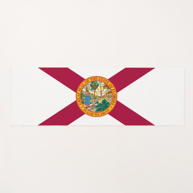 Tapis De Yoga Drapeau de l'État de Floride (Devant (Horizontal))