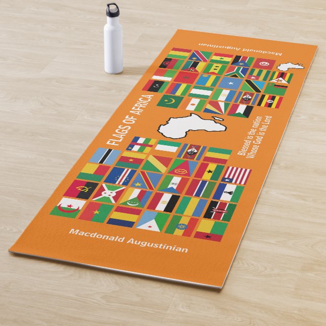 Tapis De Yoga DRAPEAUX PERSONNALISÉS D'AFRIQUE Orange (En situation)