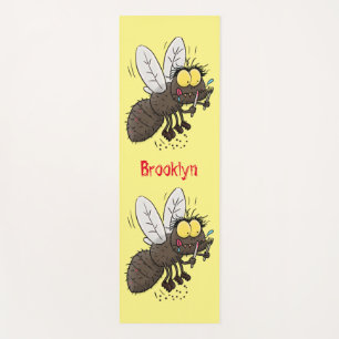 Tapis De Yoga Drôle dessin animé d'insecte de la mouche à cheval