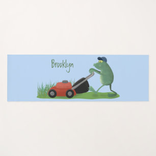 Tapis De Yoga Drôle grenouille verte tondre la pelouse dessin