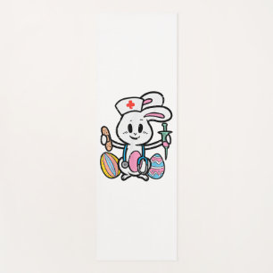 Tapis De Yoga Easter Bunny Nurse Stethoscope mignonne Rabbit Scr