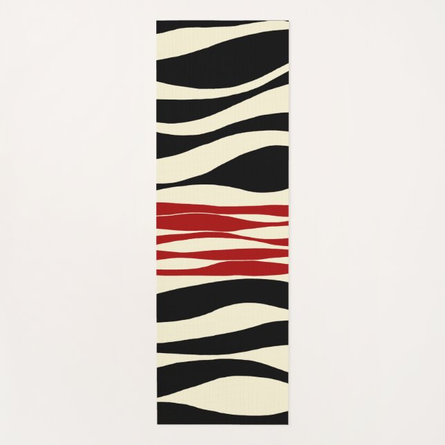 Tapis De Yoga Ebb et flux - Rouge et crème (Devant)