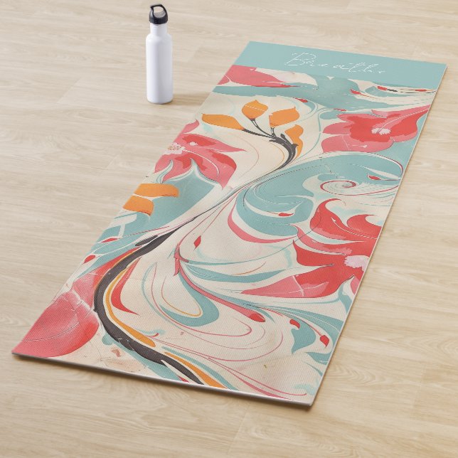 Tapis De Yoga Ebru Abstrait (En situation)