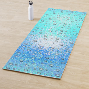 Tapis De Yoga Effet d'eau, texture gelée avec gouttes d'eau