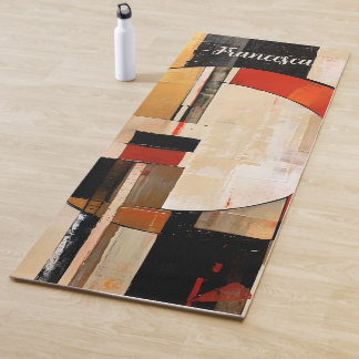 Tapis De Yoga Elégance céleste : Exploration Abstraite en beige