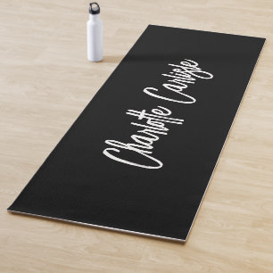 Tapis De Yoga Élégant moderne main Lettré Script noir