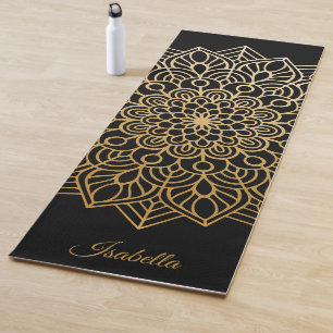 Tapis De Yoga Elégant Motif Mandala Gold Personnaliser