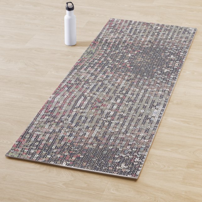 Tapis De Yoga Élégant paillettes de parties scintillant rose arg (En situation)