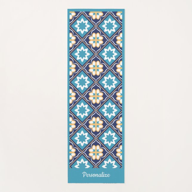 Tapis De Yoga Élégant Sud-Ouest Bleu Zen Yoga Namaste (Devant)