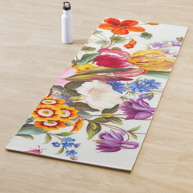 Tapis De Yoga Élégant yoga floral (En situation)