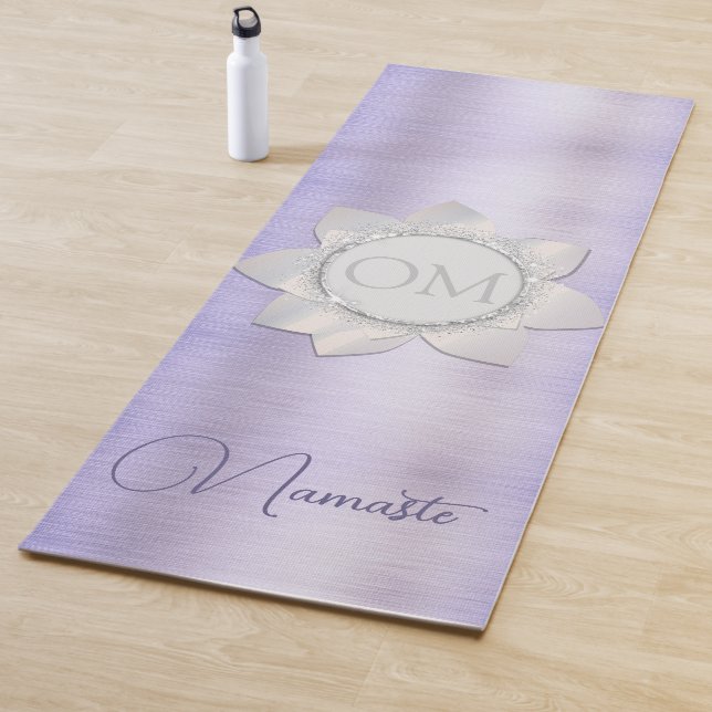 Tapis De Yoga Élégante Lavande Lotus OM Namaste Yoga Mat (En situation)