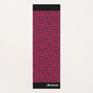 Tapis De Yoga empreinte de léopard rose personnalisé