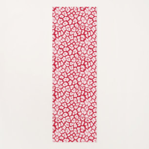 Tapis De Yoga Empreinte de léopard rouge et blanc