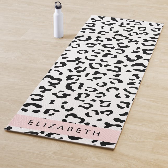 Tapis De Yoga Empreinte de léopard, Spots, Noir Et Blanc, Votre  (En situation)